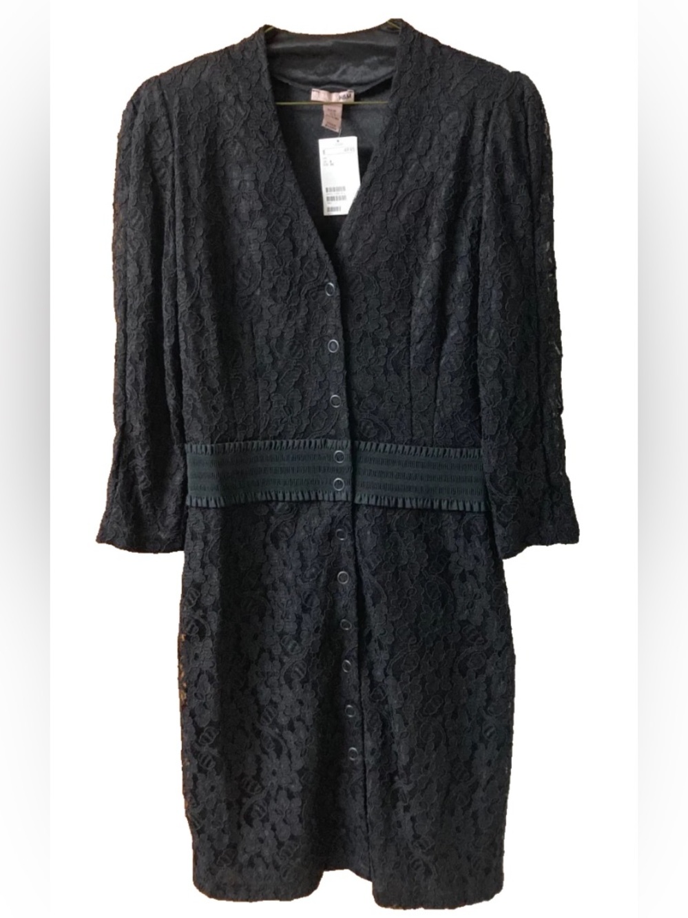 NWT $49 H&M Women 8 Floral Lace Blouson Dress 3/4 Sleeve Career Work Event Party